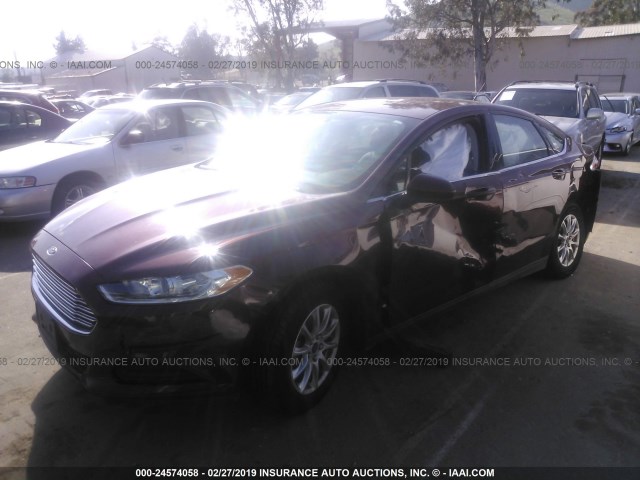 3FA6P0G77GR384657 - 2016 FORD FUSION S RED photo 2