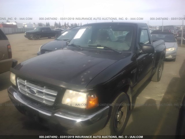 1FTYR10U81PA40997 - 2001 FORD RANGER BLACK photo 2