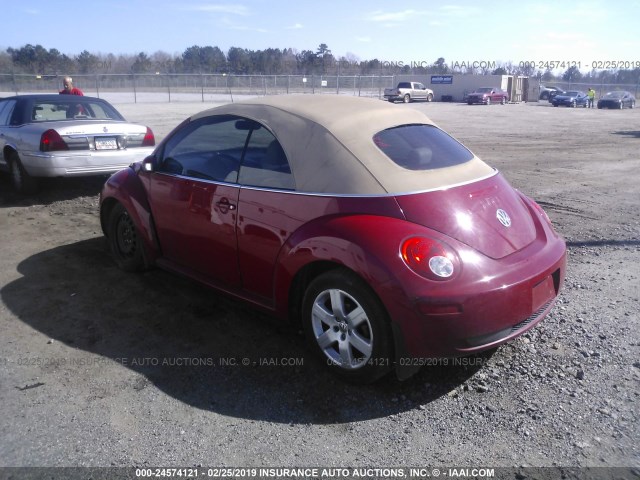 3VWRF31Y57M423611 - 2007 VOLKSWAGEN NEW BEETLE CONVERTIBLE OPTION PKG 1 RED photo 3