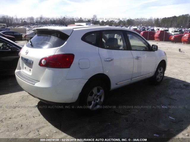 JN8AS5MT1BW161655 - 2011 NISSAN ROGUE S/SV/KROM WHITE photo 4