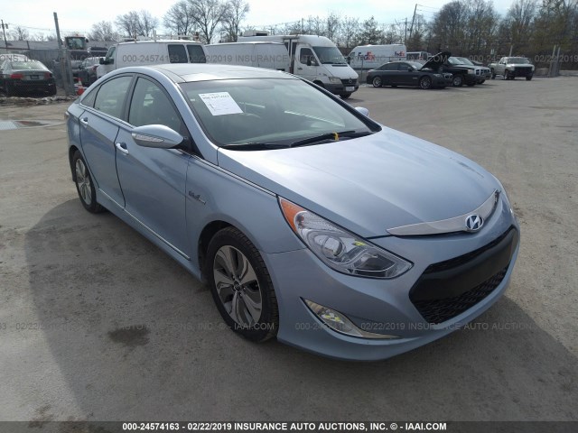 KMHEC4A46EA109498 - 2014 HYUNDAI SONATA HYBRID BLUE photo 1