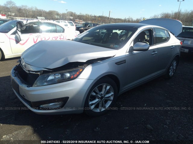 KNAGN4A63B5163349 - 2011 KIA OPTIMA EX/SX SILVER photo 2