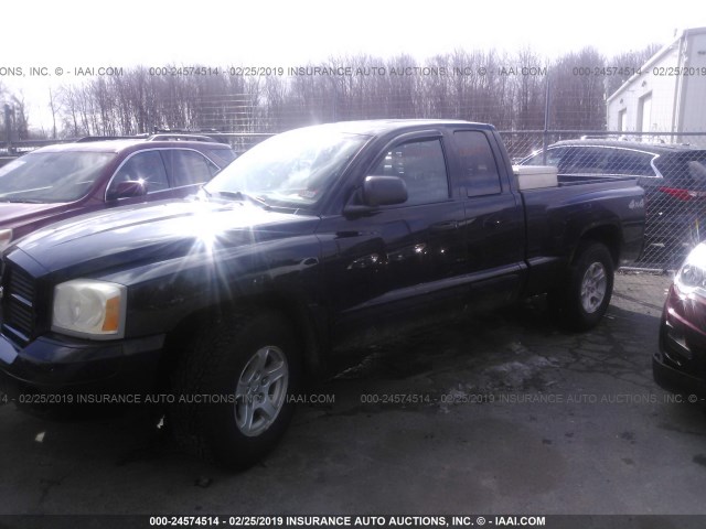 1D7HW42K86S544465 - 2006 DODGE DAKOTA SLT BLACK photo 2