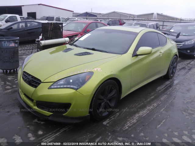 KMHHT6KD6AU042191 - 2010 HYUNDAI GENESIS COUPE  GREEN photo 2