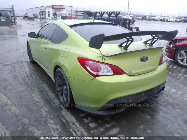 KMHHT6KD6AU042191 - 2010 HYUNDAI GENESIS COUPE  GREEN photo 3