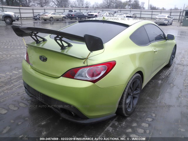 KMHHT6KD6AU042191 - 2010 HYUNDAI GENESIS COUPE  GREEN photo 4