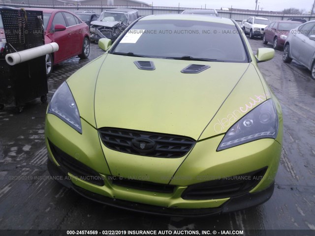 KMHHT6KD6AU042191 - 2010 HYUNDAI GENESIS COUPE  GREEN photo 6