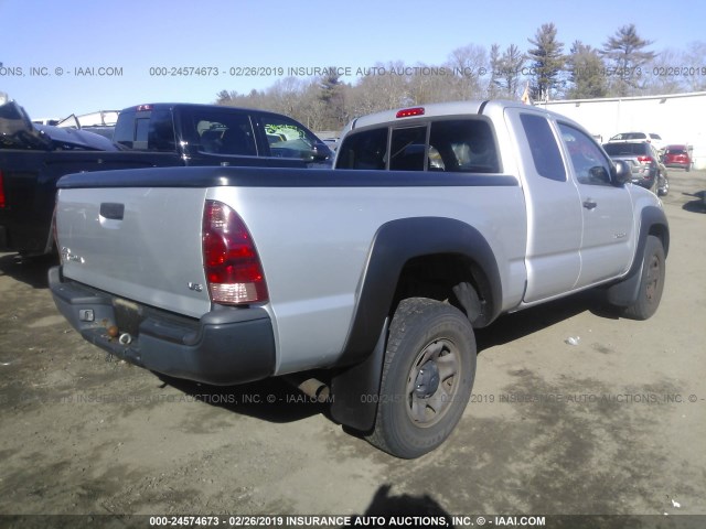 5TEUU42N07Z359252 - 2007 TOYOTA TACOMA ACCESS CAB ვერცხლისფერი ფოტო 4