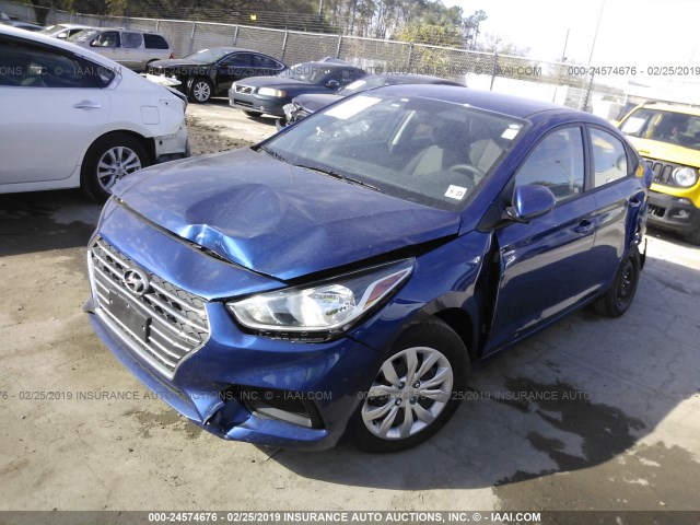 3KPC24A31KE044722 - 2019 HYUNDAI ACCENT SE/SEL BLUE photo 2