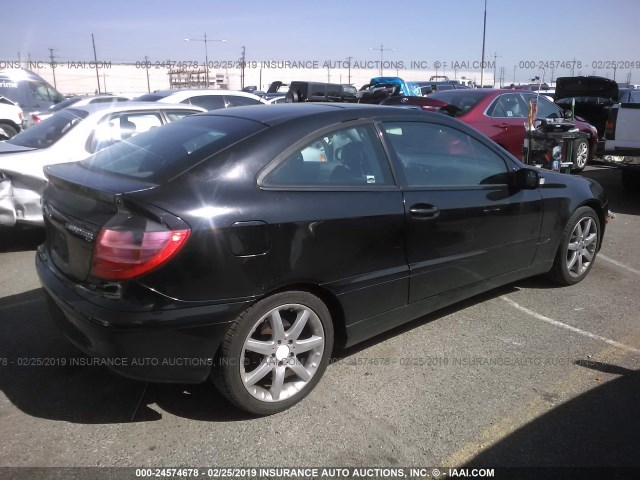 WDBRN40J14A600498 - 2004 MERCEDES-BENZ C 230K SPORT COUPE BLACK photo 4