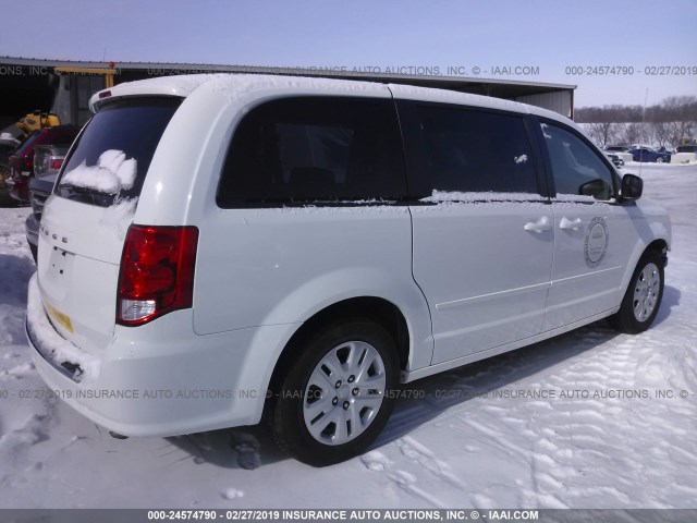 2C4RDGBGXER248249 - 2014 DODGE GRAND CARAVAN SE WHITE photo 4