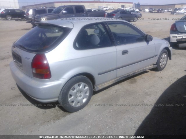 2HGEJ6443WH100117 - 1998 HONDA CIVIC DX SILVER photo 4