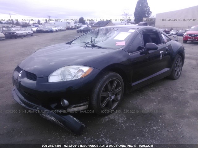 4A3AK64T48E012198 - 2008 MITSUBISHI ECLIPSE SE BLACK photo 2