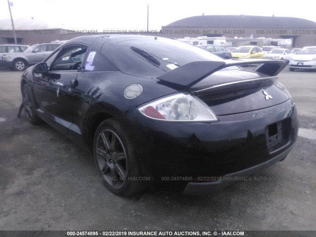 4A3AK64T48E012198 - 2008 MITSUBISHI ECLIPSE SE BLACK photo 3