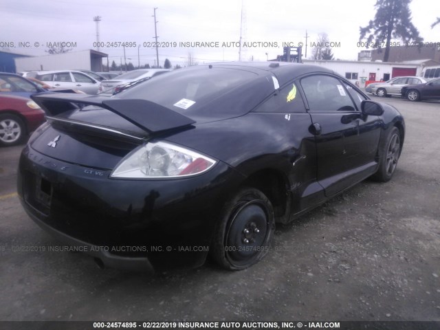 4A3AK64T48E012198 - 2008 MITSUBISHI ECLIPSE SE BLACK photo 4