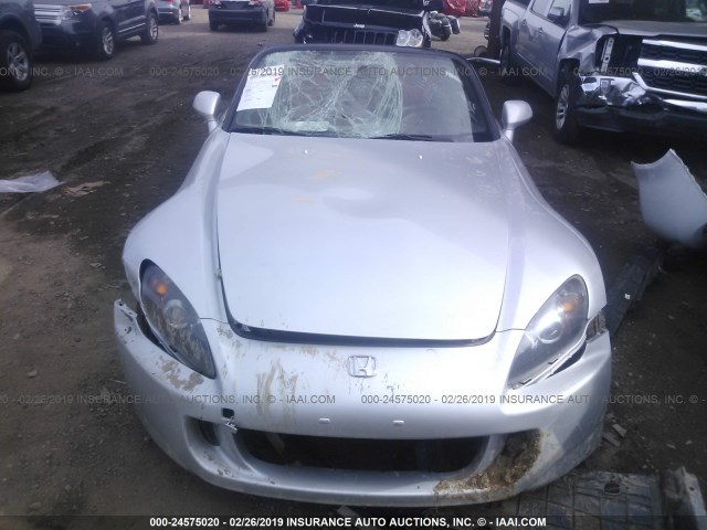 JHMAP21465S000219 - 2005 HONDA S2000 SILVER photo 6