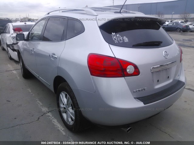 JN8AS5MTXCW607027 - 2012 NISSAN ROGUE S/SV SILVER photo 3