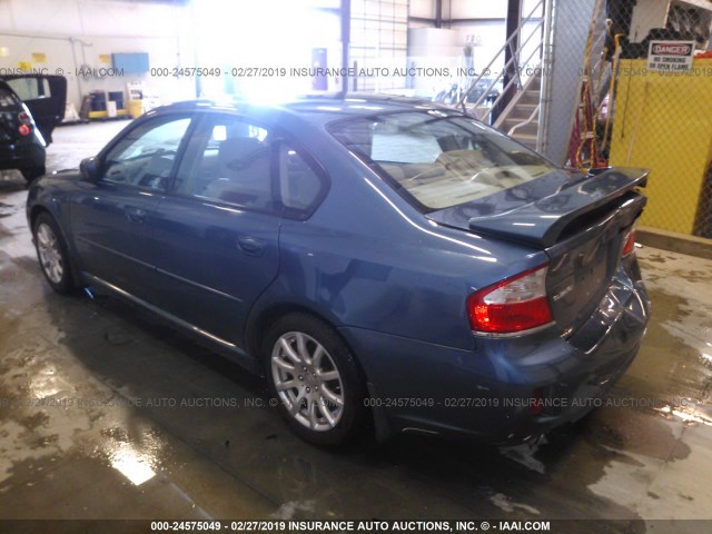 4S3BL626287210591 - 2008 SUBARU LEGACY 2.5I LIMITED BLUE photo 3