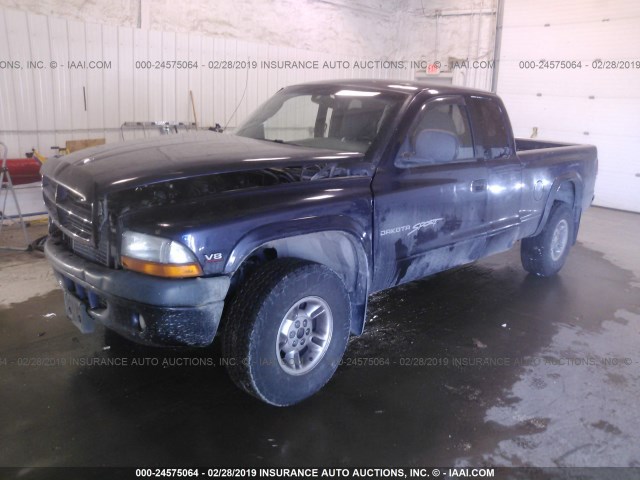 1B7GG22Y9WS526763 - 1998 DODGE DAKOTA PURPLE photo 2