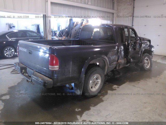 1B7GG22Y9WS526763 - 1998 DODGE DAKOTA PURPLE photo 4