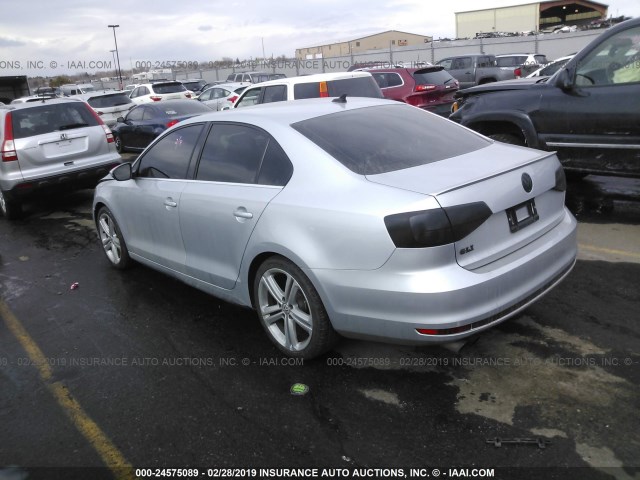 3VW4T7AJ8FM406300 - 2015 VOLKSWAGEN JETTA GLI SILVER photo 3