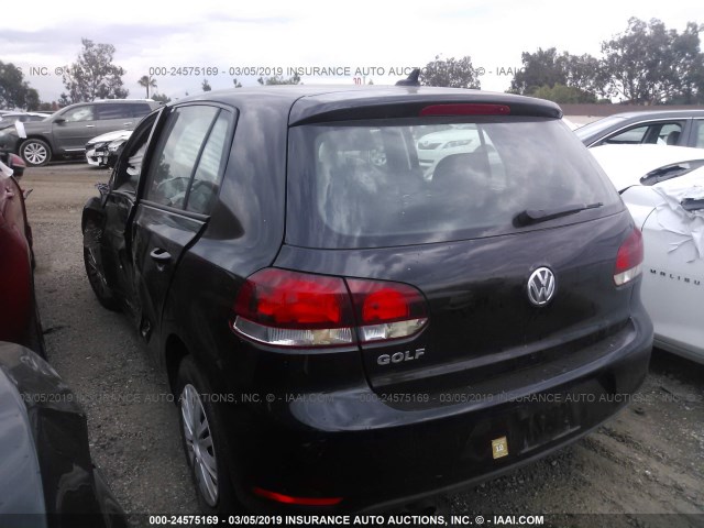 WVWDB7AJ6CW008679 - 2012 VOLKSWAGEN GOLF 黑色 照片 3