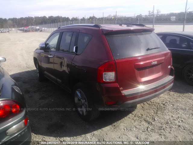 1J4NT1FA8BD138295 - 2011 JEEP COMPASS SPORT BURGUNDY photo 3