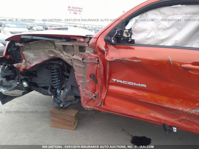 3TMAZ5CN0GM003177 - 2016 TOYOTA TACOMA DBL CAB/SR5/TRD SPORT/OR ORANGE photo 6