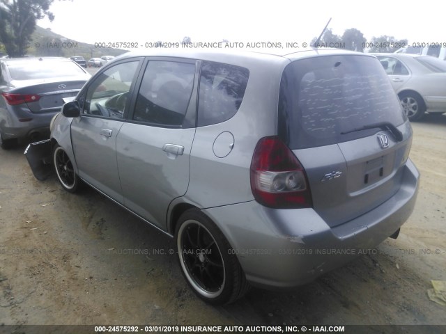 JHMGD38467S013487 - 2007 HONDA FIT GRAY photo 3