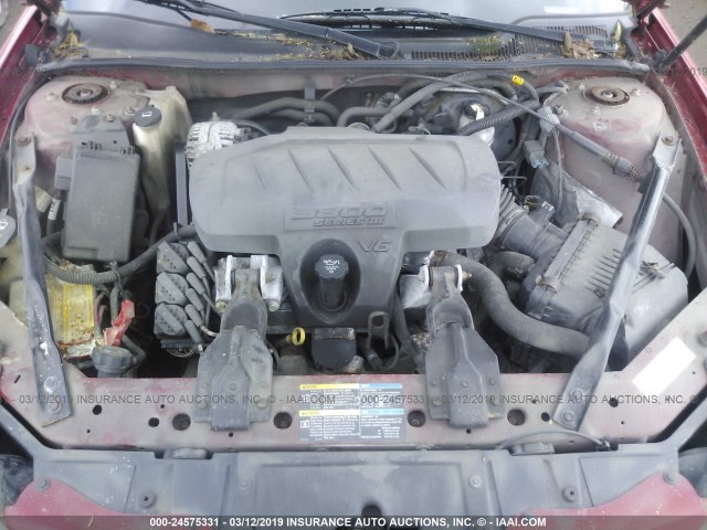 2G2WP552871190081 - 2007 PONTIAC GRAND PRIX RED photo 10