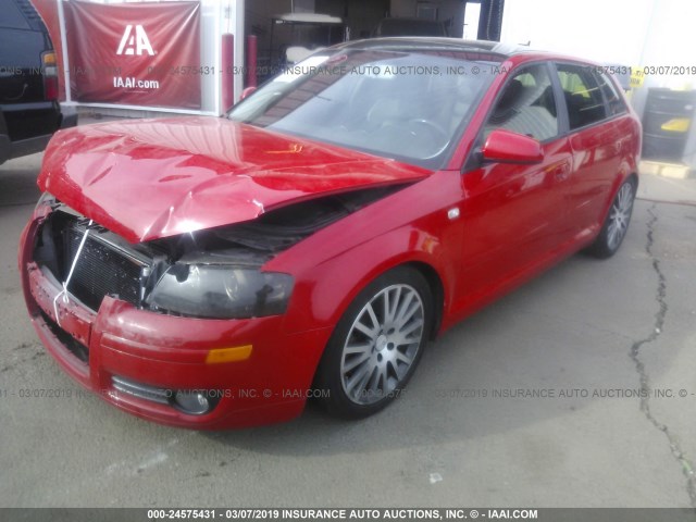 WAUMF78P06A067997 - 2006 AUDI A3 2.0 SPORT RED photo 2