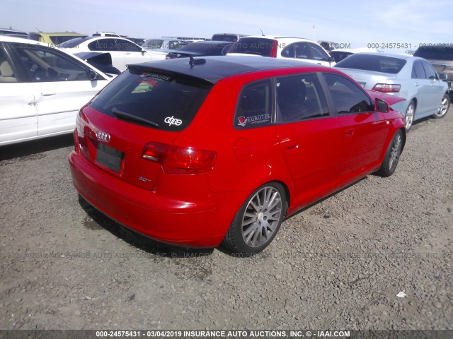 WAUMF78P06A067997 - 2006 AUDI A3 2.0 SPORT RED photo 4