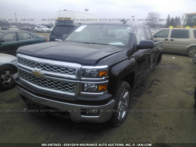 1GCVKREC3EZ254294 - 2014 CHEVROLET SILVERADO K1500 LT BLACK photo 2