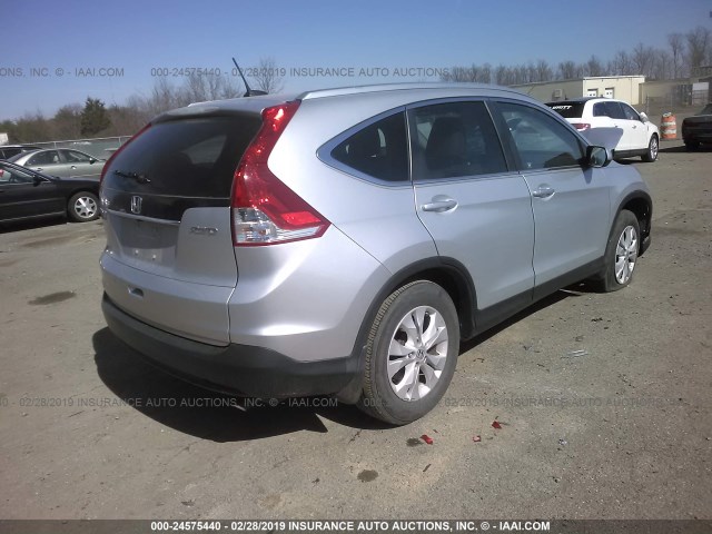 2HKRM4H74CH632866 - 2012 HONDA CR-V EXL SILVER photo 4