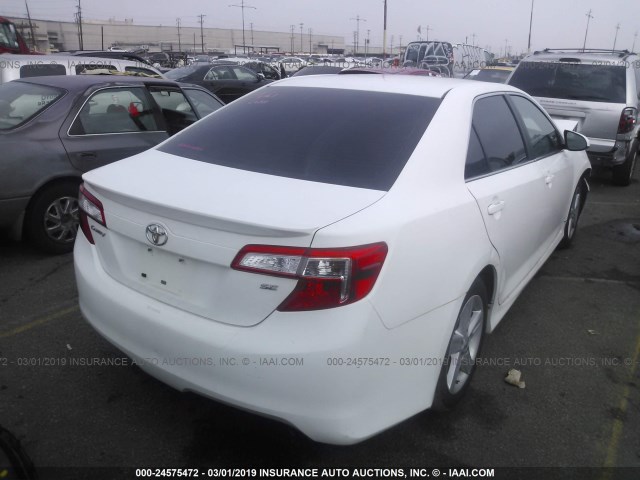 4T1BF1FK3CU549058 - 2012 TOYOTA CAMRY SE/LE/XLE WHITE photo 4