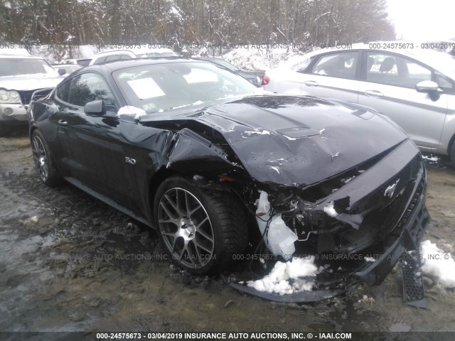 1FA6P8CF1J5112451 - 2018 FORD MUSTANG GT BLACK photo 1