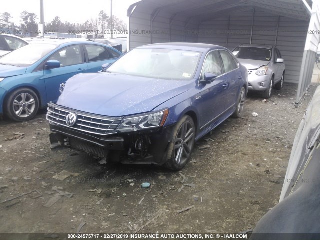 1VWDT7A38HC059542 - 2017 VOLKSWAGEN PASSAT R-LINE BLUE photo 2