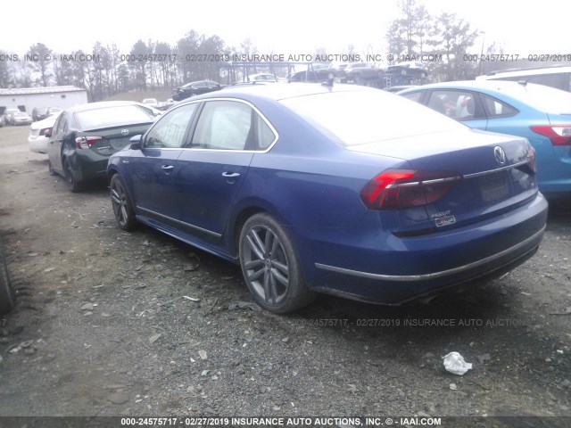 1VWDT7A38HC059542 - 2017 VOLKSWAGEN PASSAT R-LINE BLUE photo 3