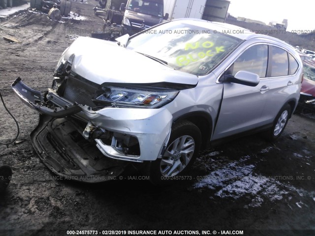 2HKRM4H75FH698363 - 2015 HONDA CR-V EXL SILVER photo 2