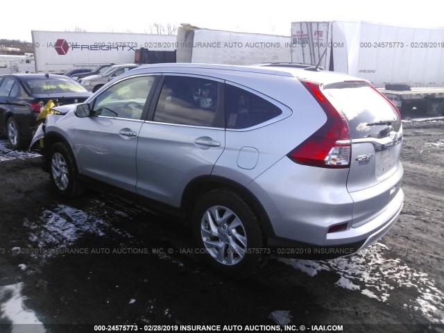 2HKRM4H75FH698363 - 2015 HONDA CR-V EXL SILVER photo 3