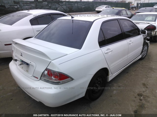 JA3AJ86E56U006783 - 2006 MITSUBISHI LANCER OZ RALLY WHITE photo 4