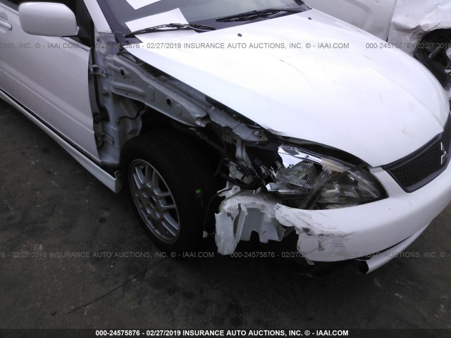 JA3AJ86E56U006783 - 2006 MITSUBISHI LANCER OZ RALLY WHITE photo 6