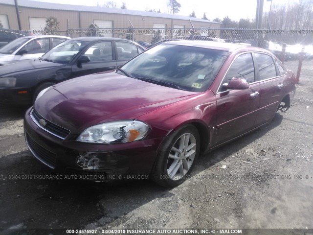 2G1WU583381264459 - 2008 CHEVROLET IMPALA LTZ BURGUNDY photo 2