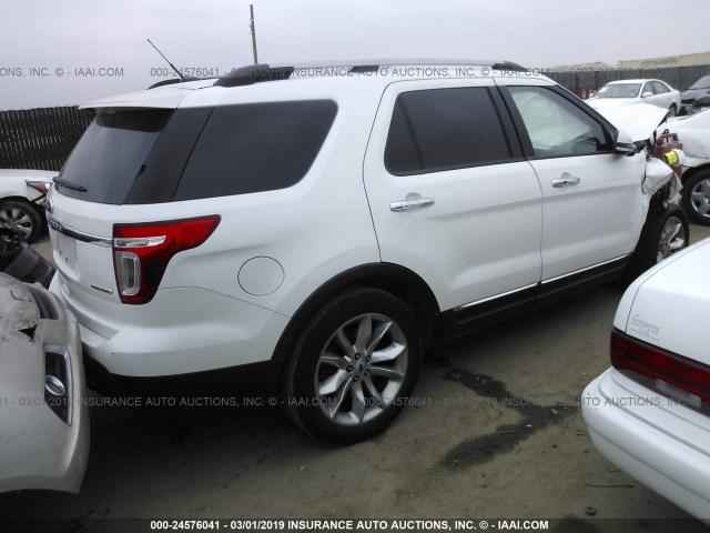 1FM5K7F86DGC69800 - 2013 FORD EXPLORER LIMITED WHITE photo 4