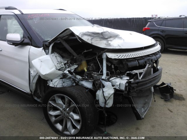 1FM5K7F86DGC69800 - 2013 FORD EXPLORER LIMITED WHITE photo 6