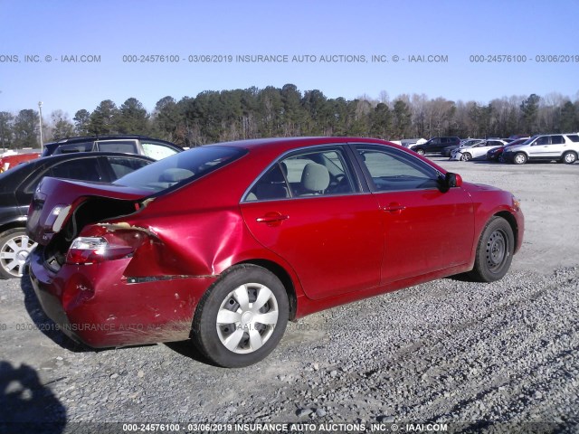 4T1BE46K69U408692 - 2009 TOYOTA CAMRY SE/LE/XLE RED photo 4