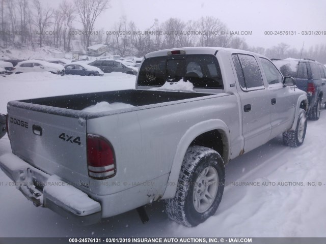 1B7GG2AN11S123960 - 2001 DODGE DAKOTA QUAD BLUE photo 4