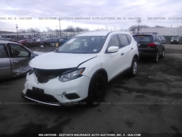 KNMAT2MV4GP675736 - 2016 NISSAN ROGUE S/SL/SV WHITE photo 2