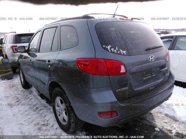 5NMSG73D18H181598 - 2008 HYUNDAI SANTA FE GLS BLUE photo 3