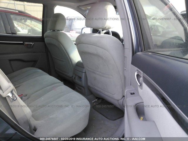 5NMSG73D18H181598 - 2008 HYUNDAI SANTA FE GLS BLUE photo 8